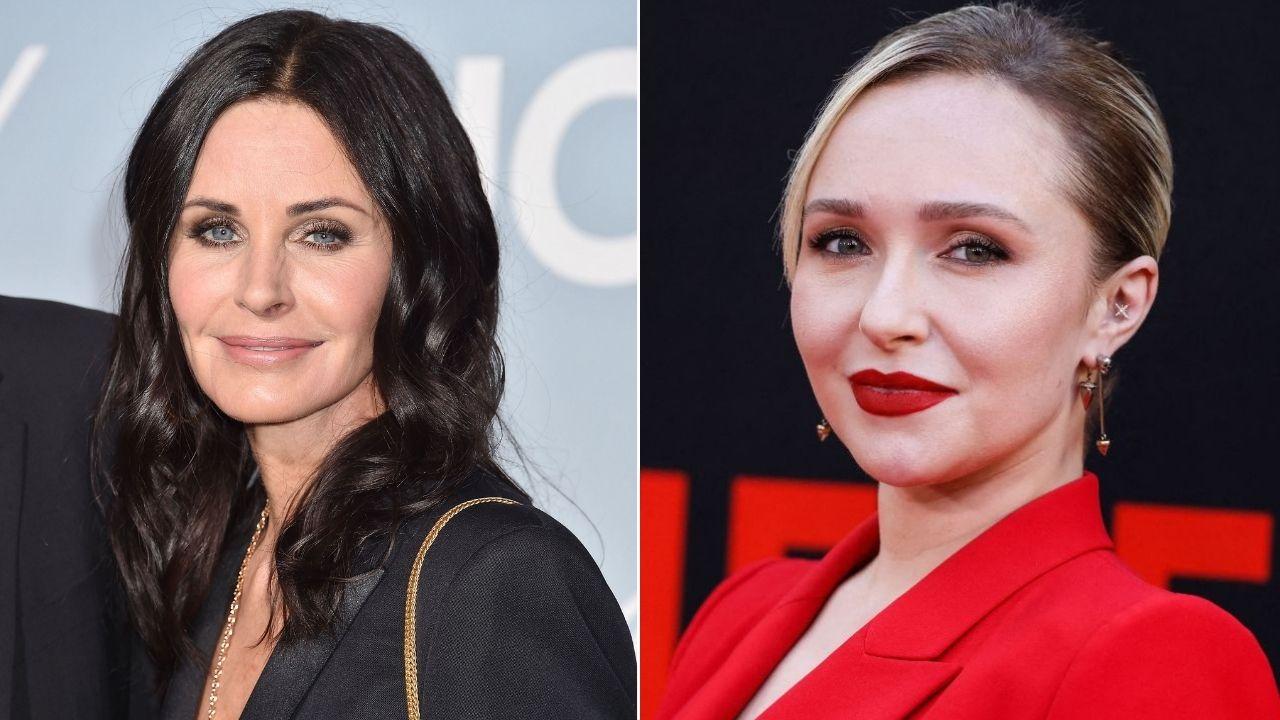 Split photo of Courteney Cox and Hayden Panettiere