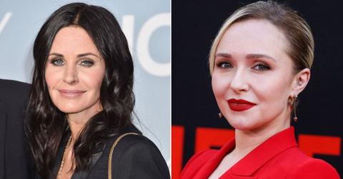 Split photo of Courteney Cox and Hayden Panettiere