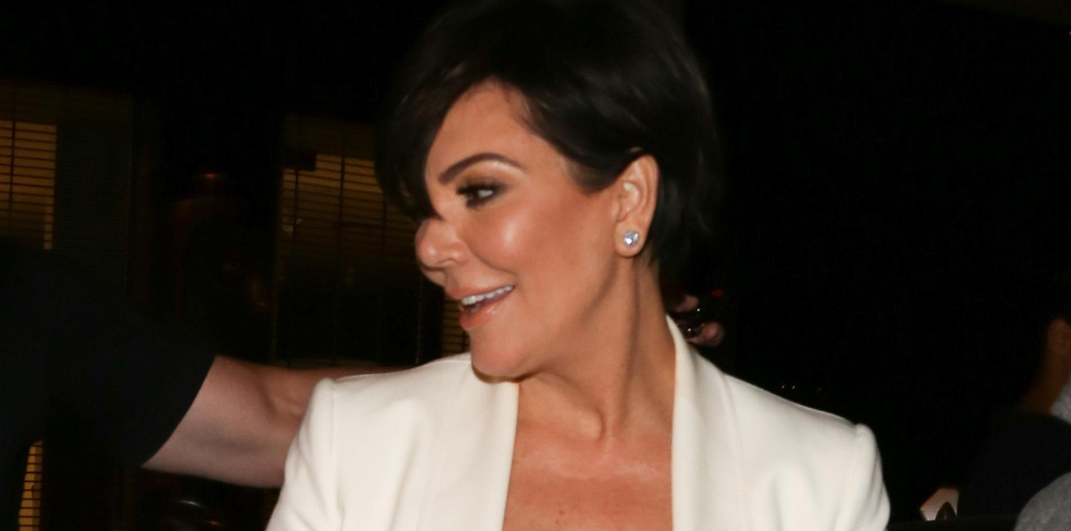 Kris Jenner shows some skin in a sheer bra at Craig&#8217;s