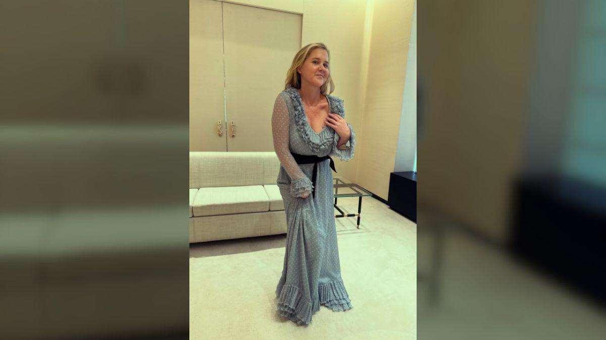 Photo of Amy Schumer looked confident as she rocked a racy, plunging neckline.