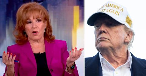 Photo of Joy Behar and Donald Trump.