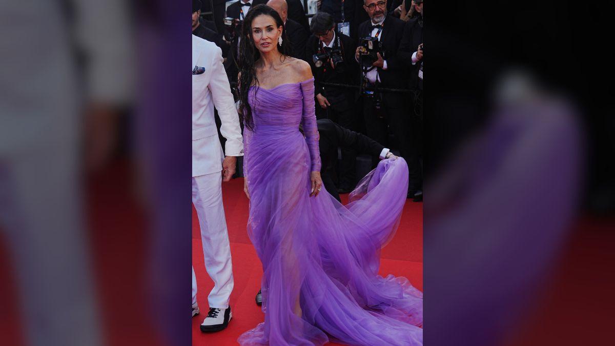 Photo of Demi Moore graced the Cannes Film Festival red carpet in custom Gucci.