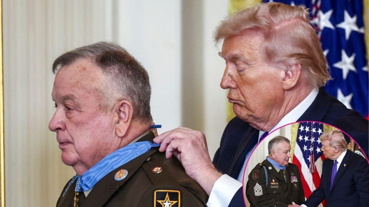 Photo of Donald Trump and Command Sgt. Maj. Terry P. Richardson