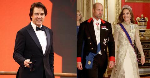 Split image of Tom Cruise, Prince William, and Kate Middleton.