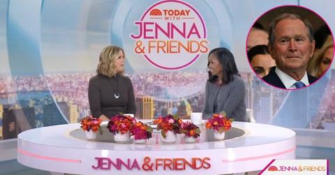 Photo of Jenna Bush Hager, Michelle Obama and George W. Bush