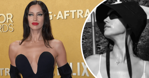 Image of Irina Shayk wore a slew of tiny two-pieces for the summertime post.