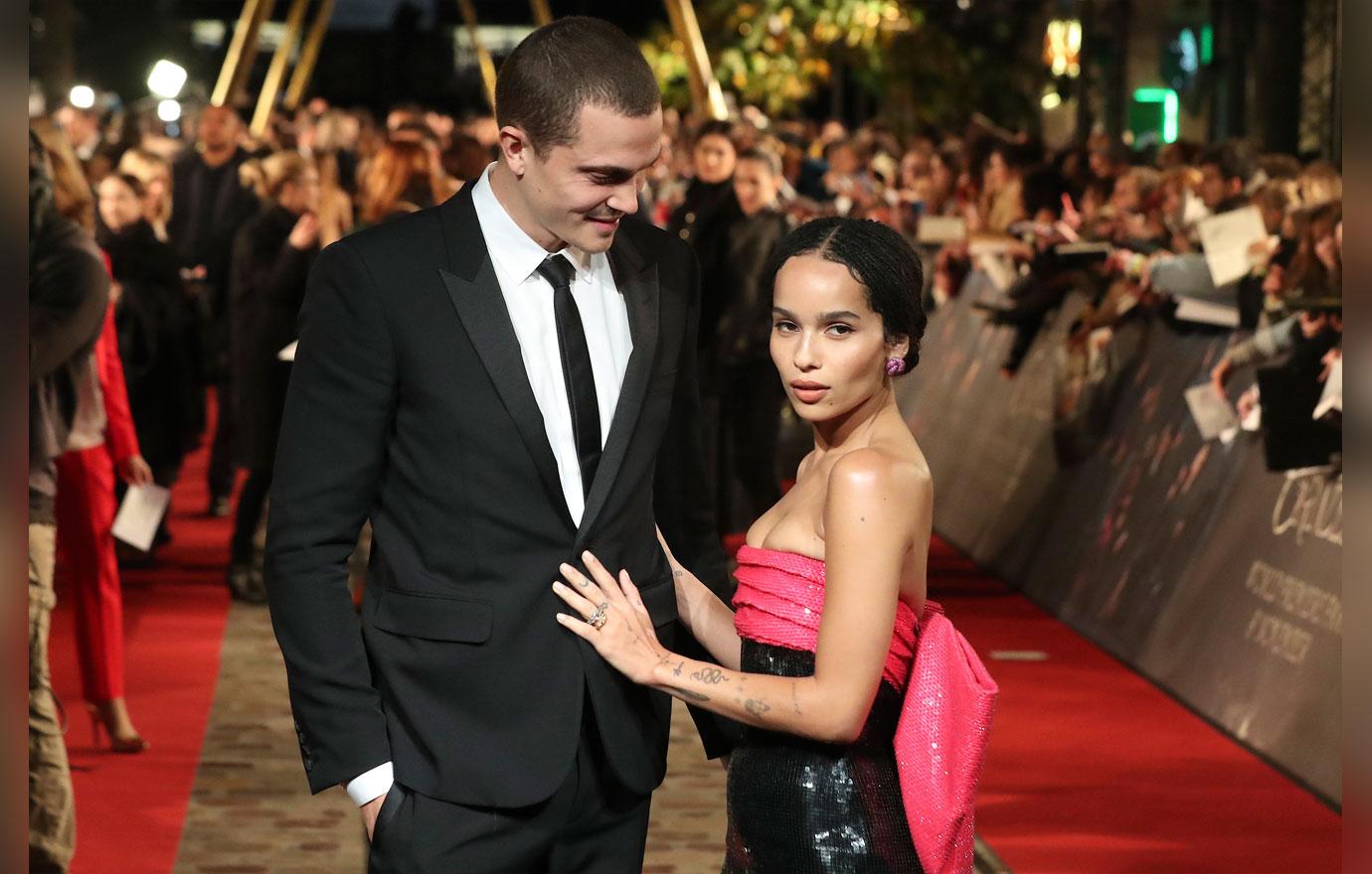 Zoe kravitz karl glusman red carpet appearance engagement 3