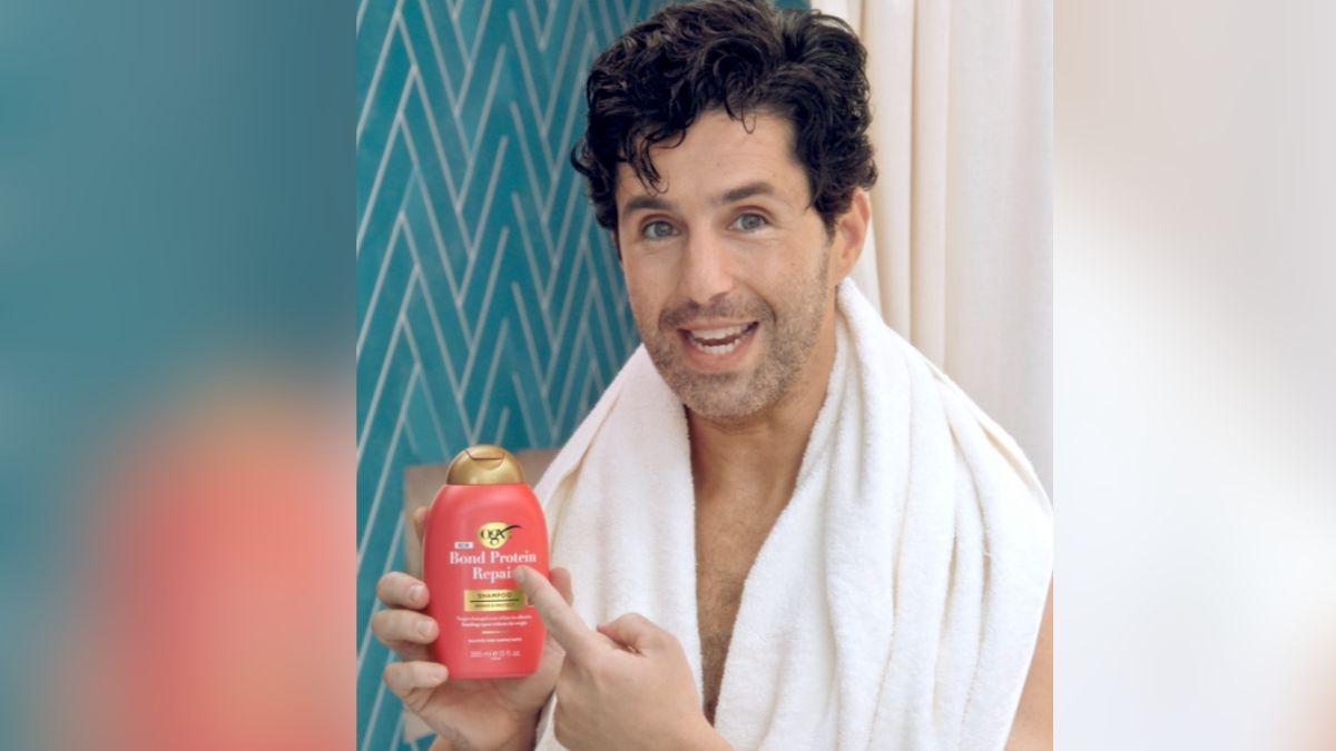 image of The star uses the OGX Bond Protein Repair Shampoo & Conditioner and the OGX Renewing + Argan Oil of Morocco Shampoo and Conditioner.