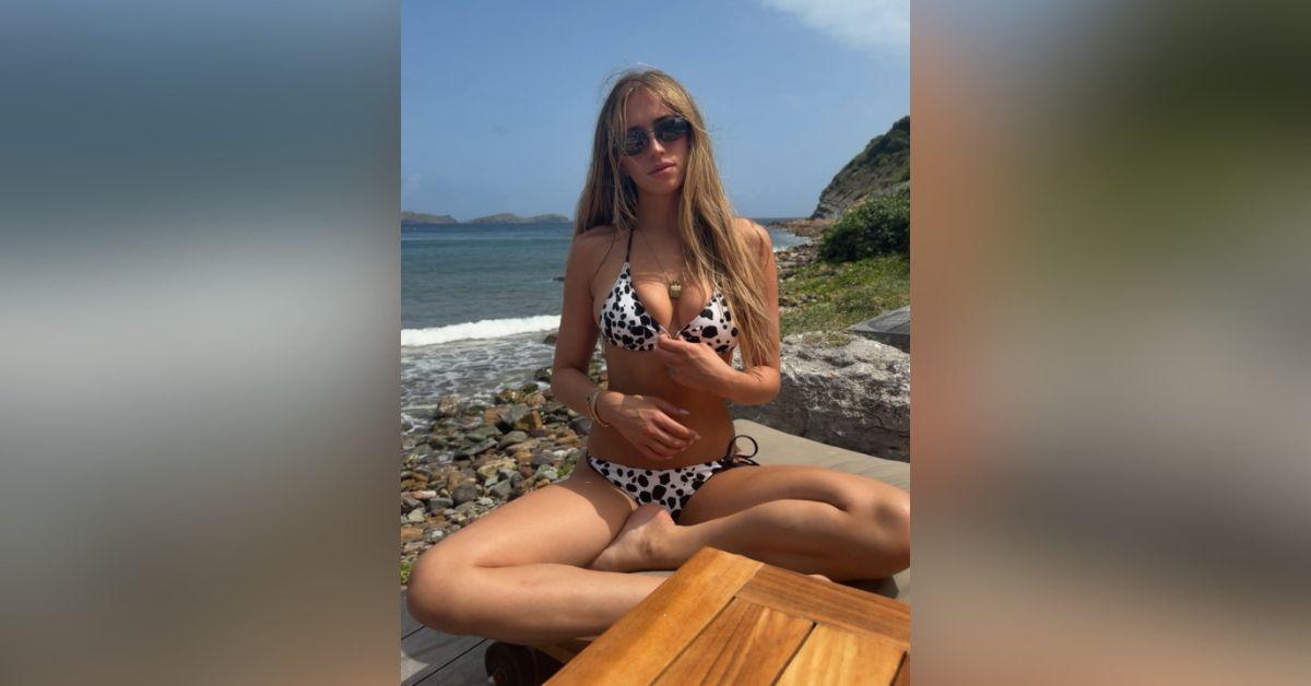 image of The singer showed off her toned physique while enjoying a tropical seaside getaway.