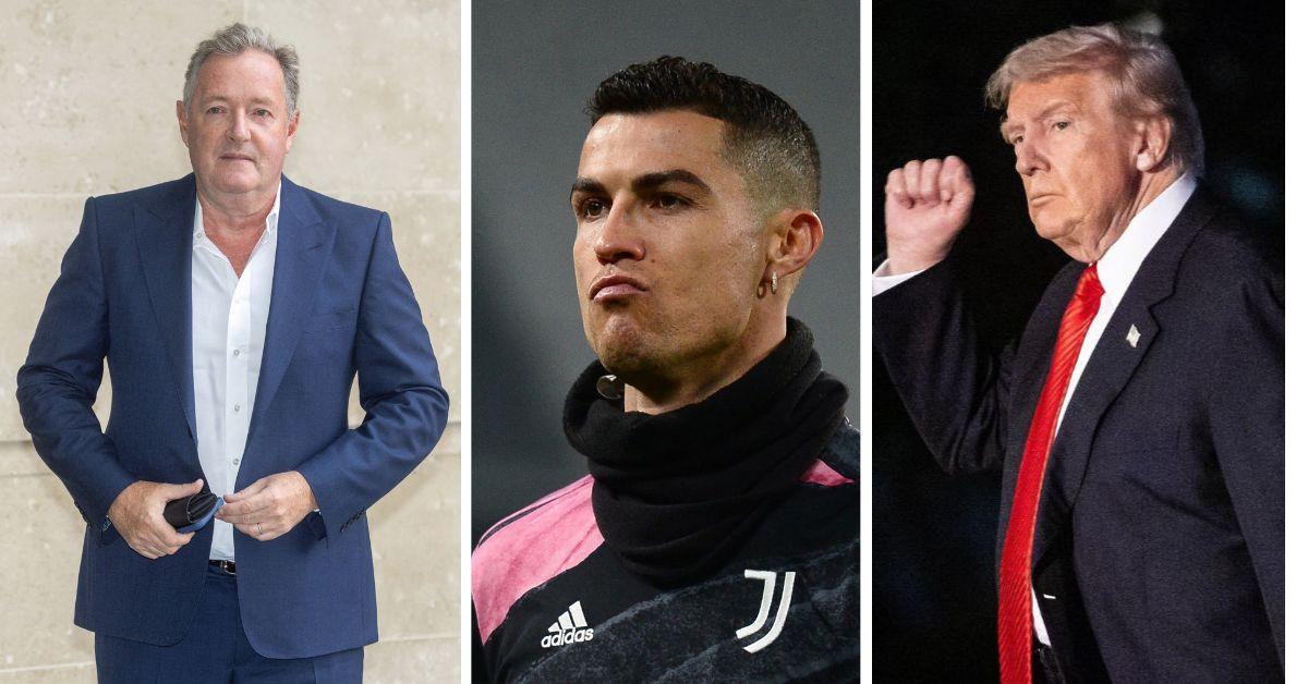 image of Piers Morgan says he doesn't want to be left out of a meeting between the U.S. president and Cristiano Ronaldo.