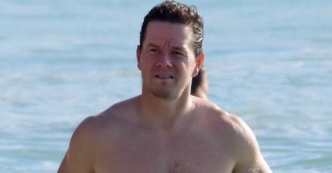 Mark Wahlberg and family on the beach in Barbados