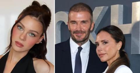 Photo of Nicola Peltz; picture of David and Victoria Beckham.