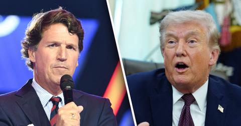 Composite photo of Tucker Carlson and Donald Trump.