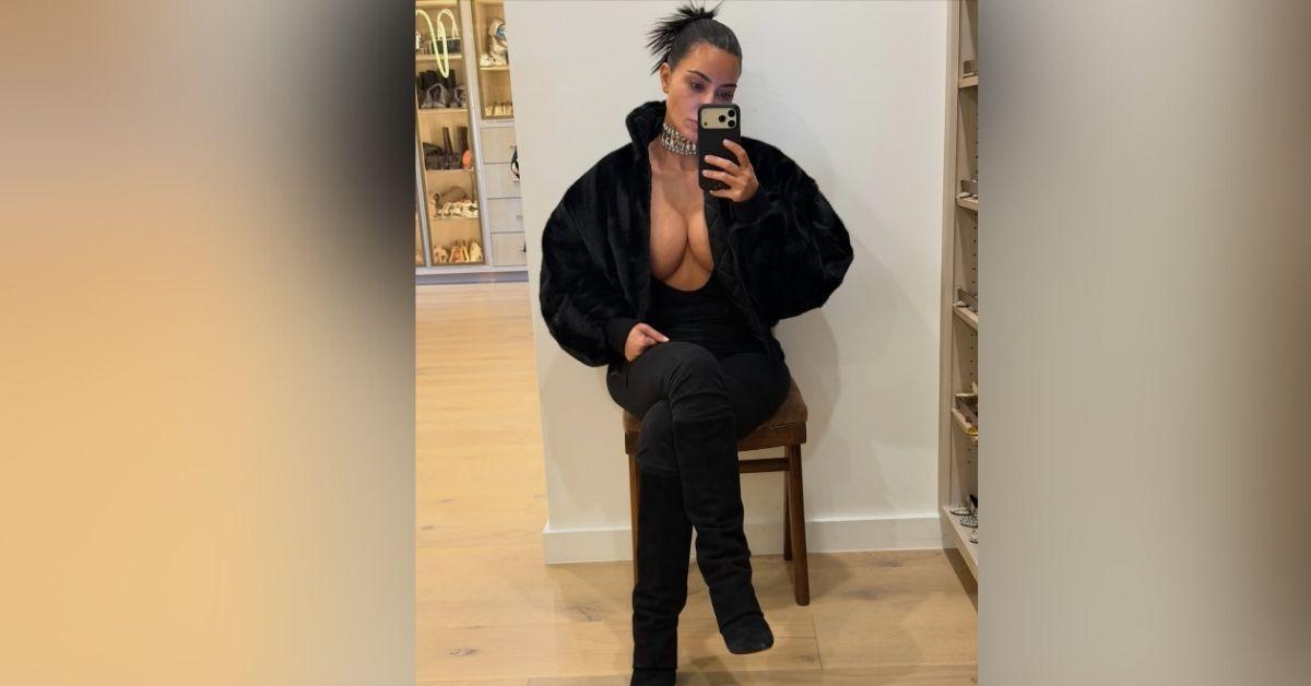 image of Kim Kardashian shared a bold mirror selfie.