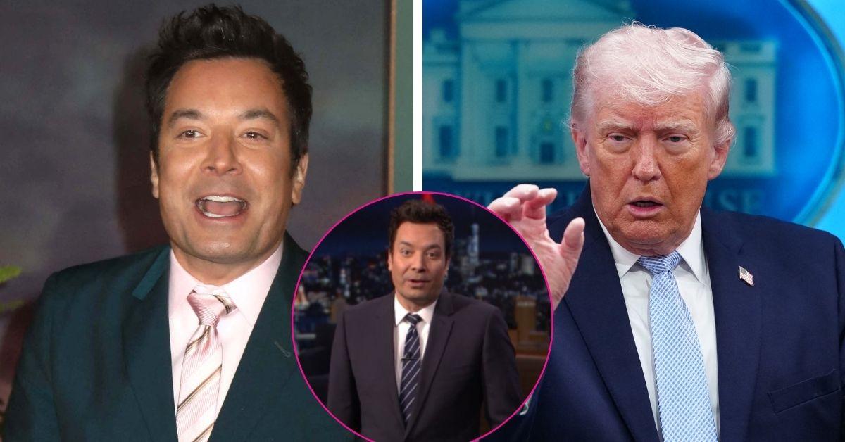 split photo Jimmy Fallon & Donald Trump