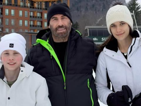 john travolta christmas skiing kids wife kelly death