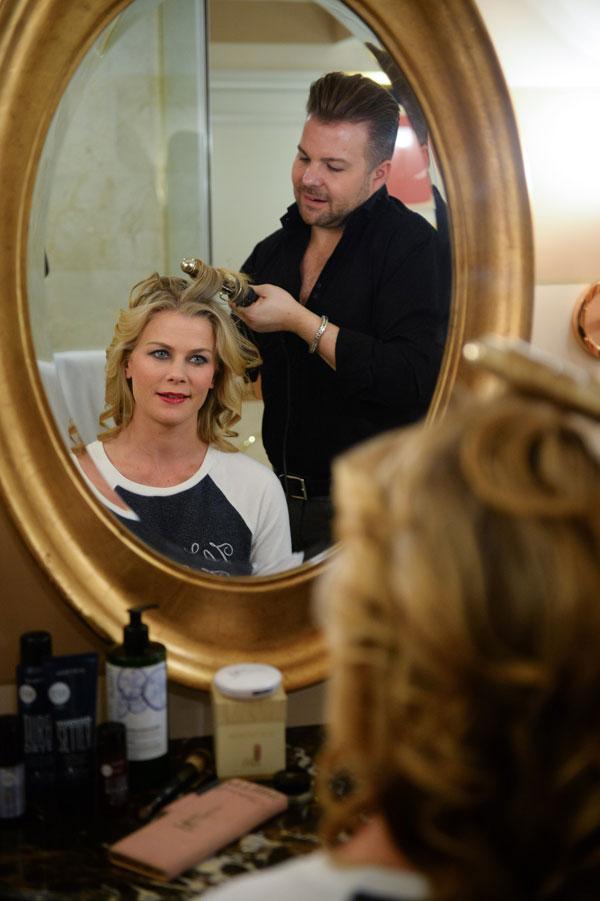 Ali Sweeney Matrix Stylelink Shine Booster to get ready with Matrix Artistic Director, Nick Stenson1