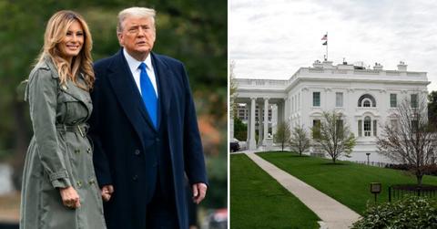 Photo Melania and Donald Trump and a photo of the White House