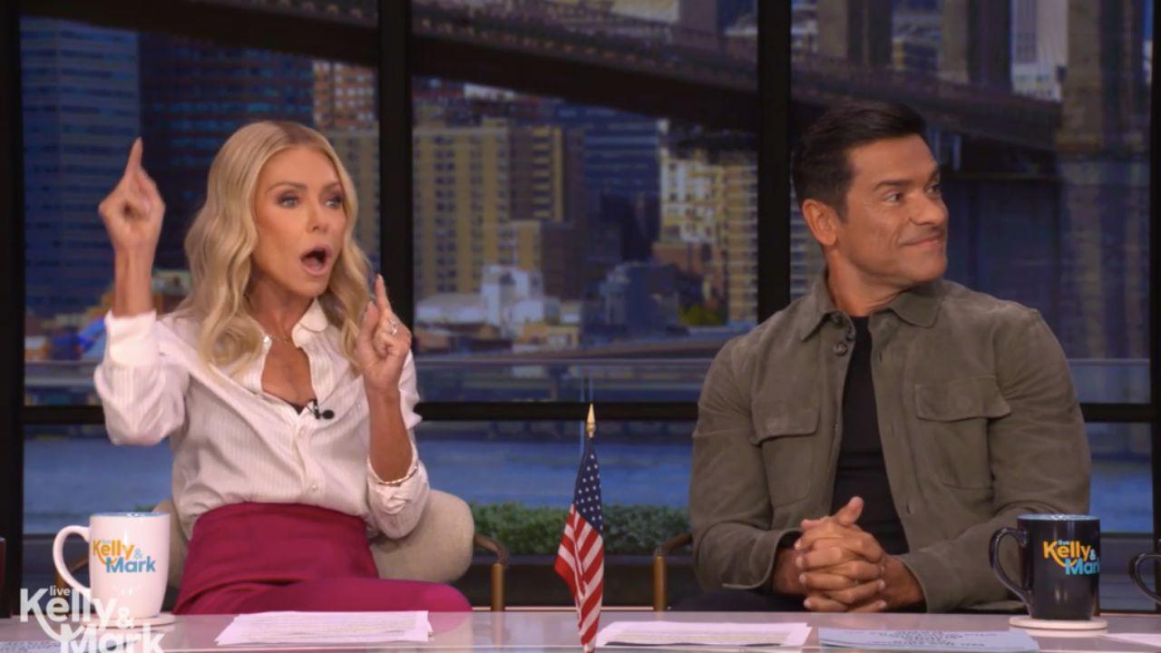 Image of Kelly Ripa urged the 'Live' audience to check Google Earth for her father-in-law.