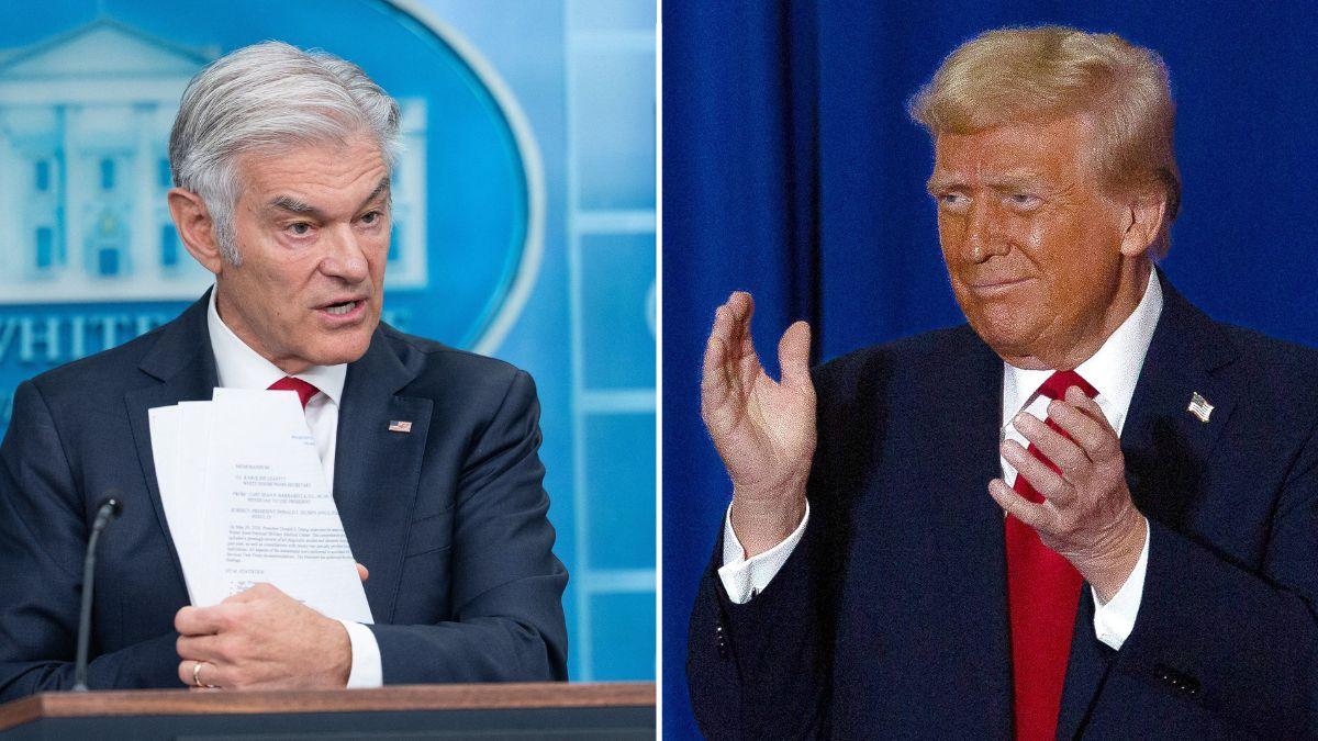 Split photo of Dr. Oz and Donald Trump.