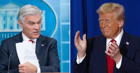 Split photo of Dr. Oz and Donald Trump.