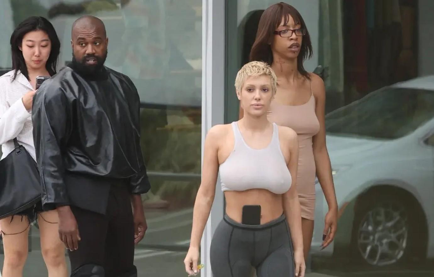 Kanye West's Wife Bianca Censori Wears Gray Bra with Super Short