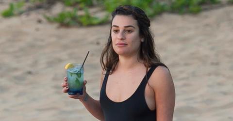 Lea Michelle and friends take a stroll to watch the sunset in Maui.