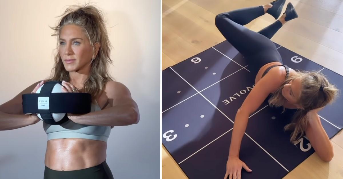 Jennifer Aniston Displays Enviable Abs During Pvolve Workout: Watch
