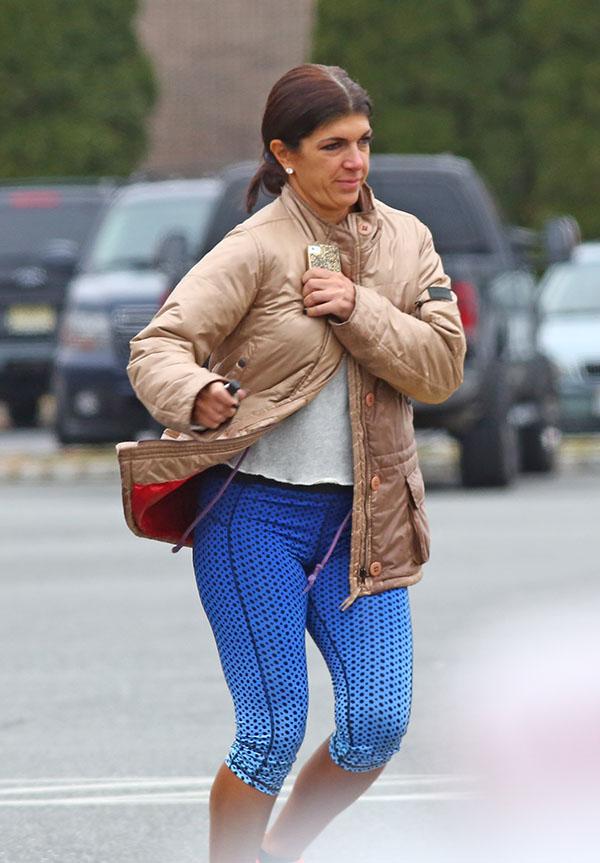 EXCLUSIVE: RHONJ Teresa Giudice spotted leaving the gym today in New Jersey