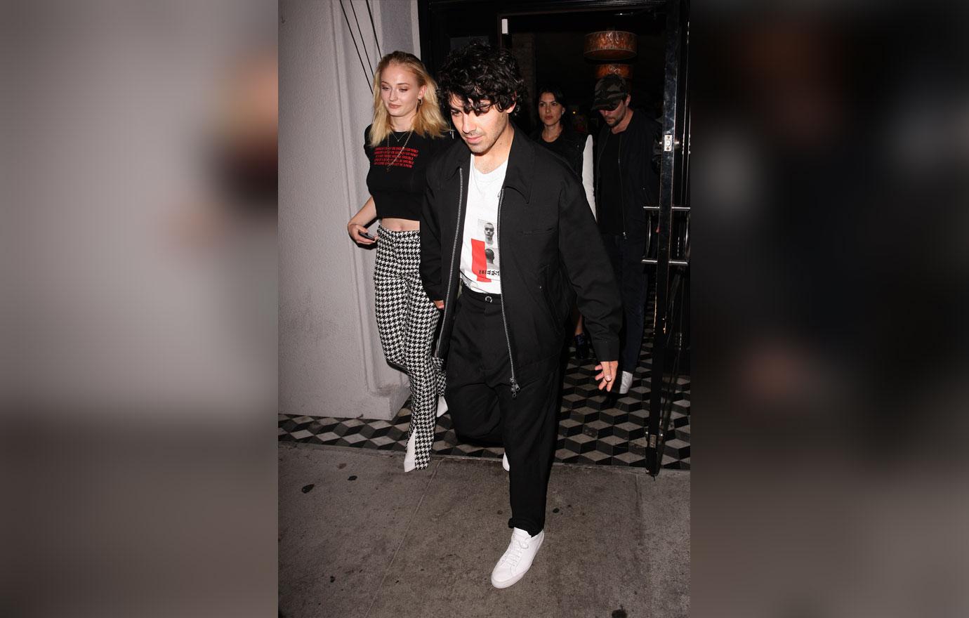 Joe Jonas and Sophie Turner are seen walking hand in hand from Craig&#8217;s restaurant after having dinner