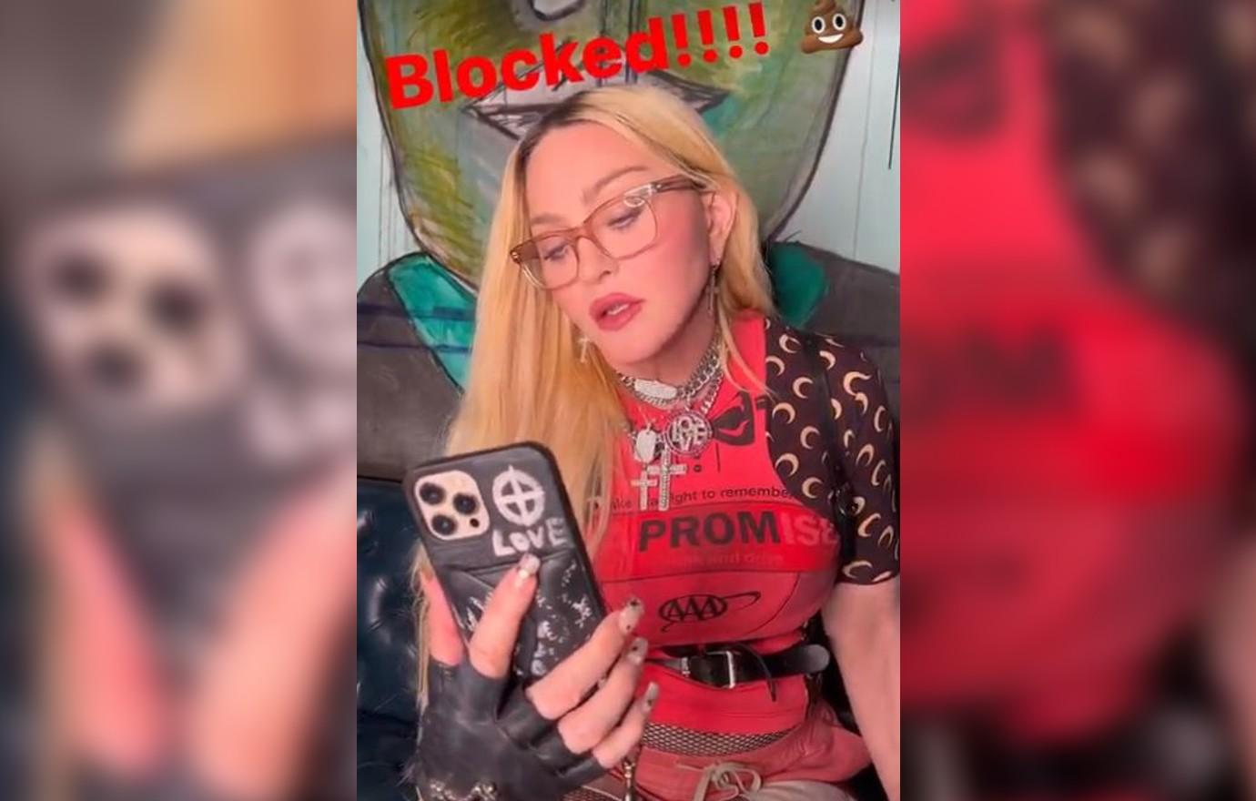 madonna blocked instagram live violating terms photos