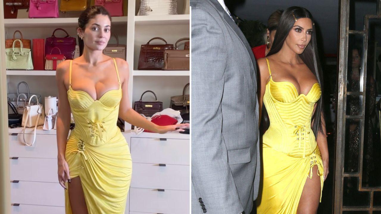Split of Kylie Jenner; Kim Kardashian.