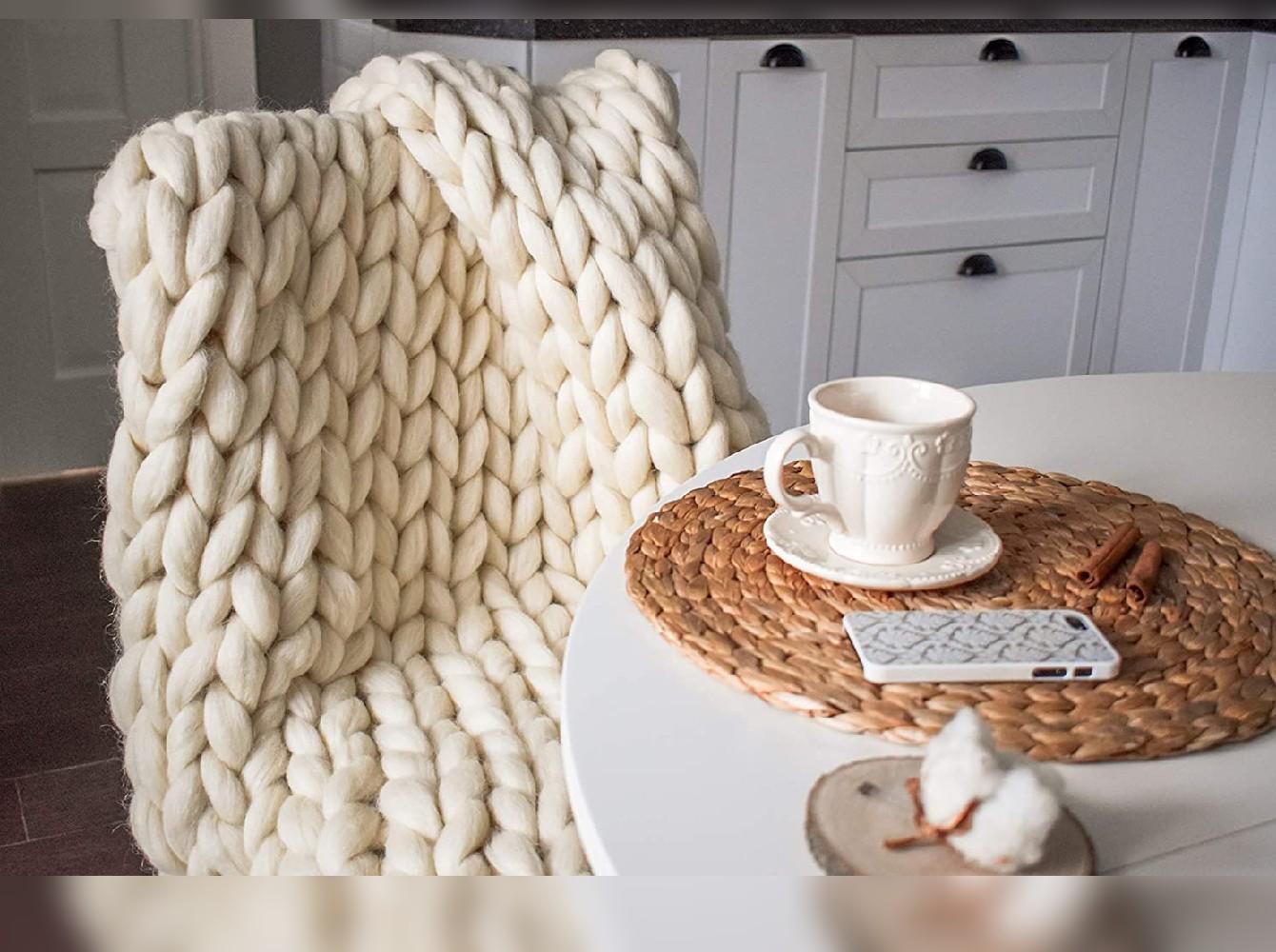 chunky knit blanket