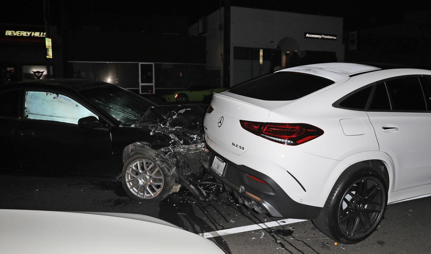 chris brown porsche hit by drunk driver in west hollywood