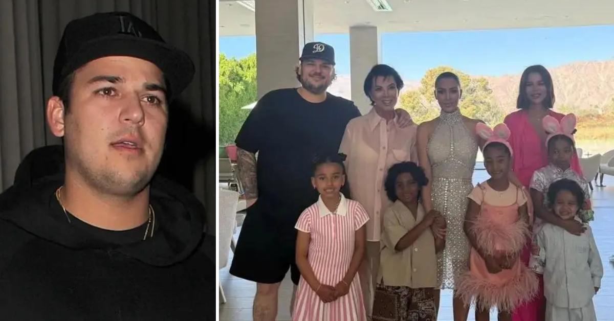Photo of Rob Kardashian and a photo of Rob with Kris Jenner and more family members