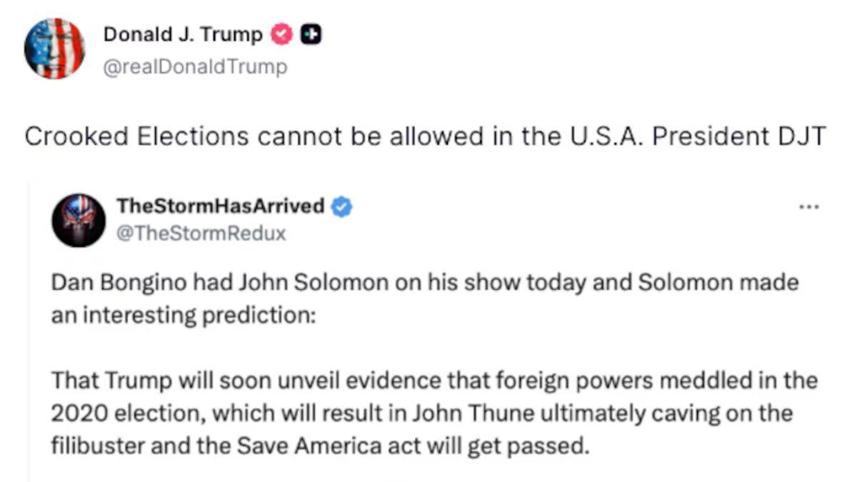 Image of Trump's Truth Social Post