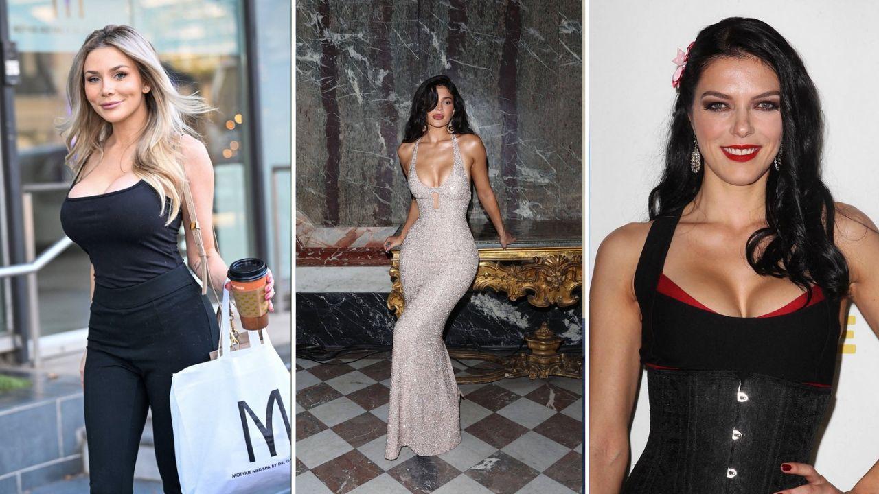images of Courtney Stodden, Kylie Jenner, and Adrianne Curry.