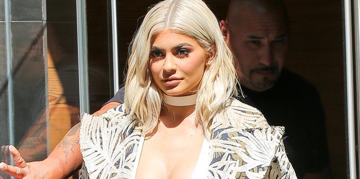 Kylie Jenner displays her cleavage in New York City