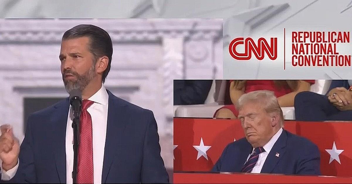 donald trump sleeping during son rnc speech cnn pp