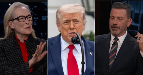 split of Meryl Streep, Donald Trump & Jimmy Kimmel.
