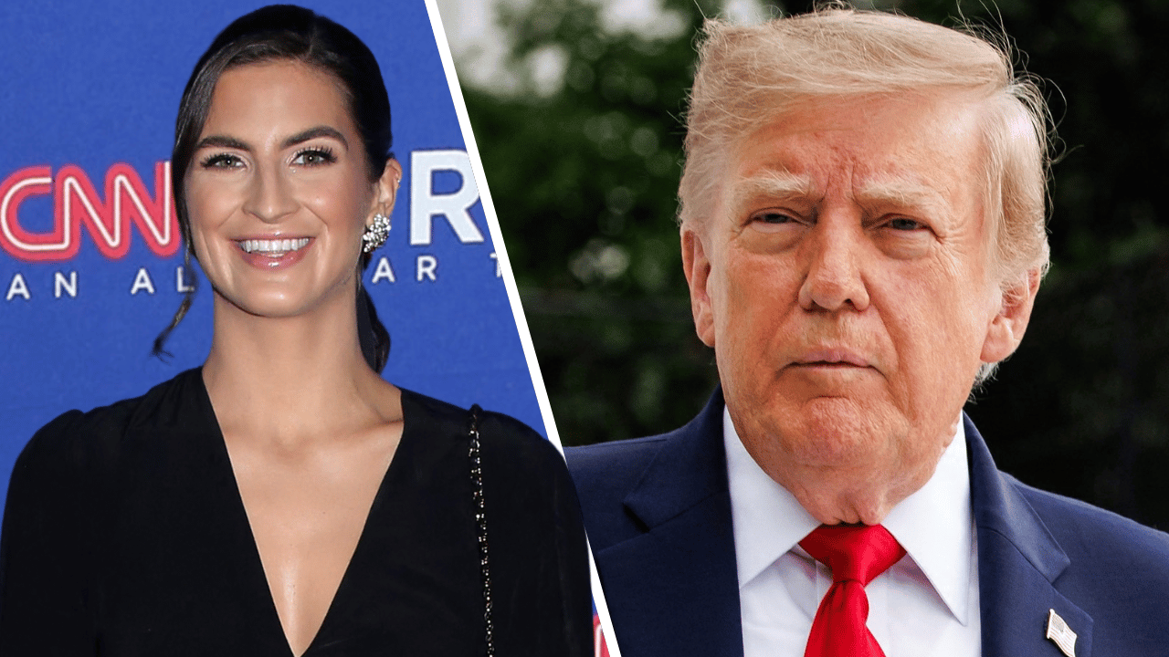 Composite photo of Kaitlan Collins and Donald Trump.