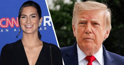 Composite photo of Kaitlan Collins and Donald Trump.