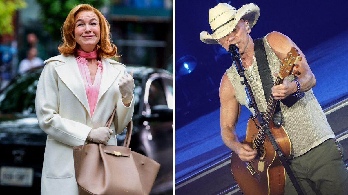 Split photo of Renée Zellweger and Kenny Chesney.