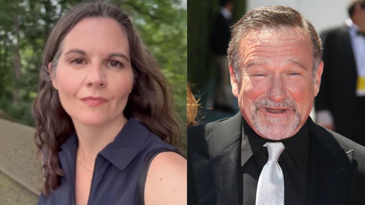 Split image of Lisa Jakub and Robin Williams. 