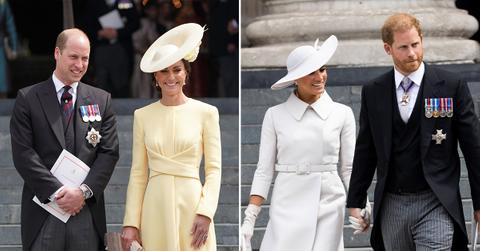 prince william kate middleton sit opposite harry meghan markle at jubilee church service pp