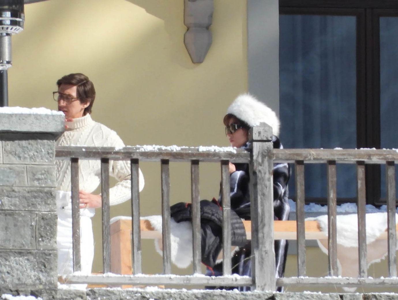 lady gaga adam driver filming house of gucci italy