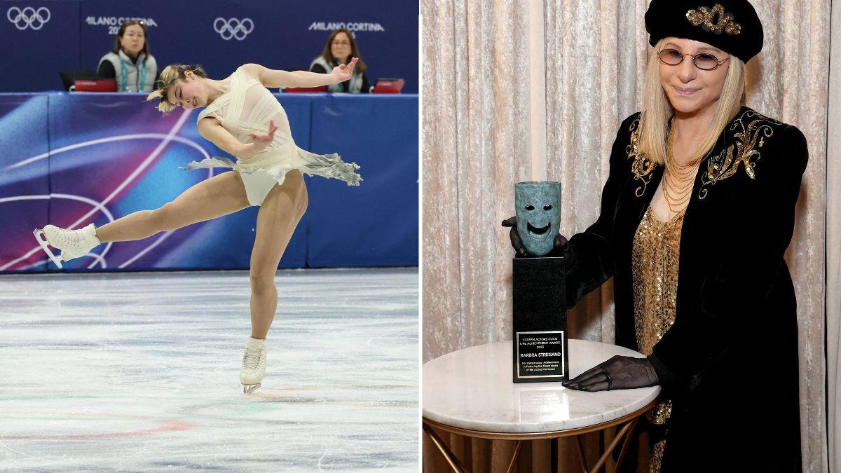 image split of Barbra Streisand and Alysa liu