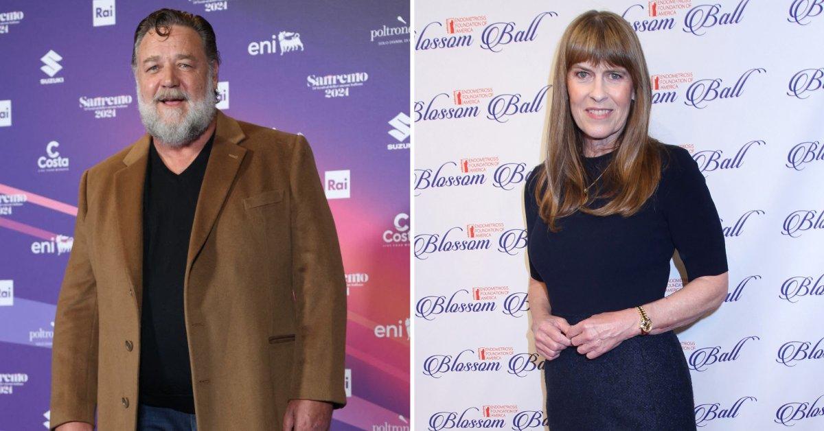 Composite photos of Russell Crowe and Terri Irwin