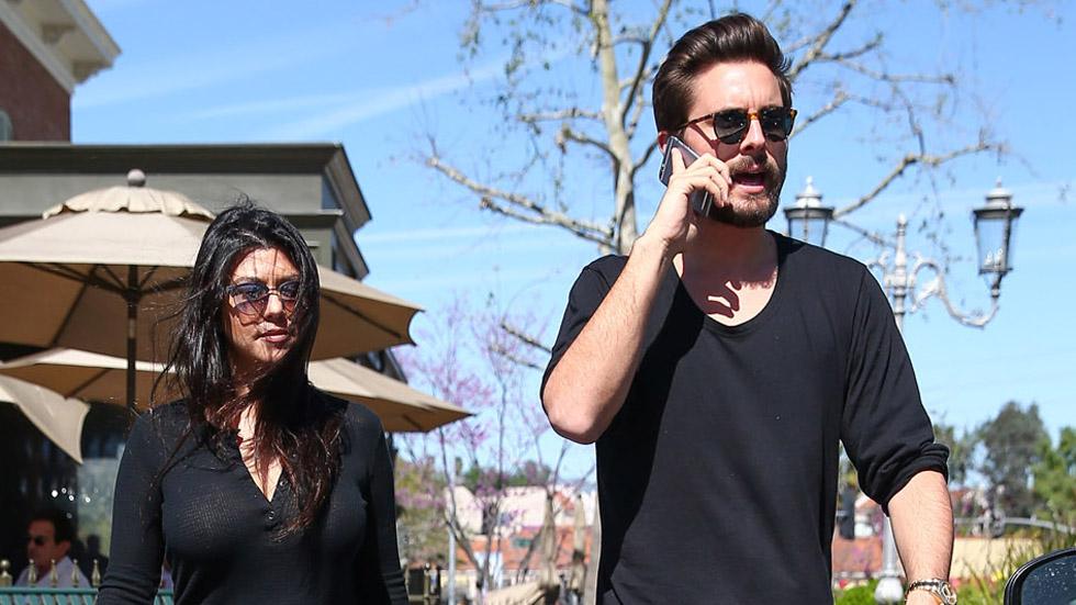 *EXCLUSIVE* Kourtney Kardashian and Scott Disick seem a bit distant at lunch