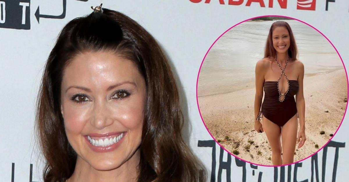 shannon elizabeth plunging swimsuit photos